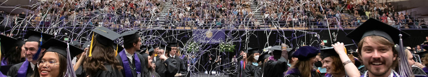 University of Portland graduates celebrate during the Commencement ceremony